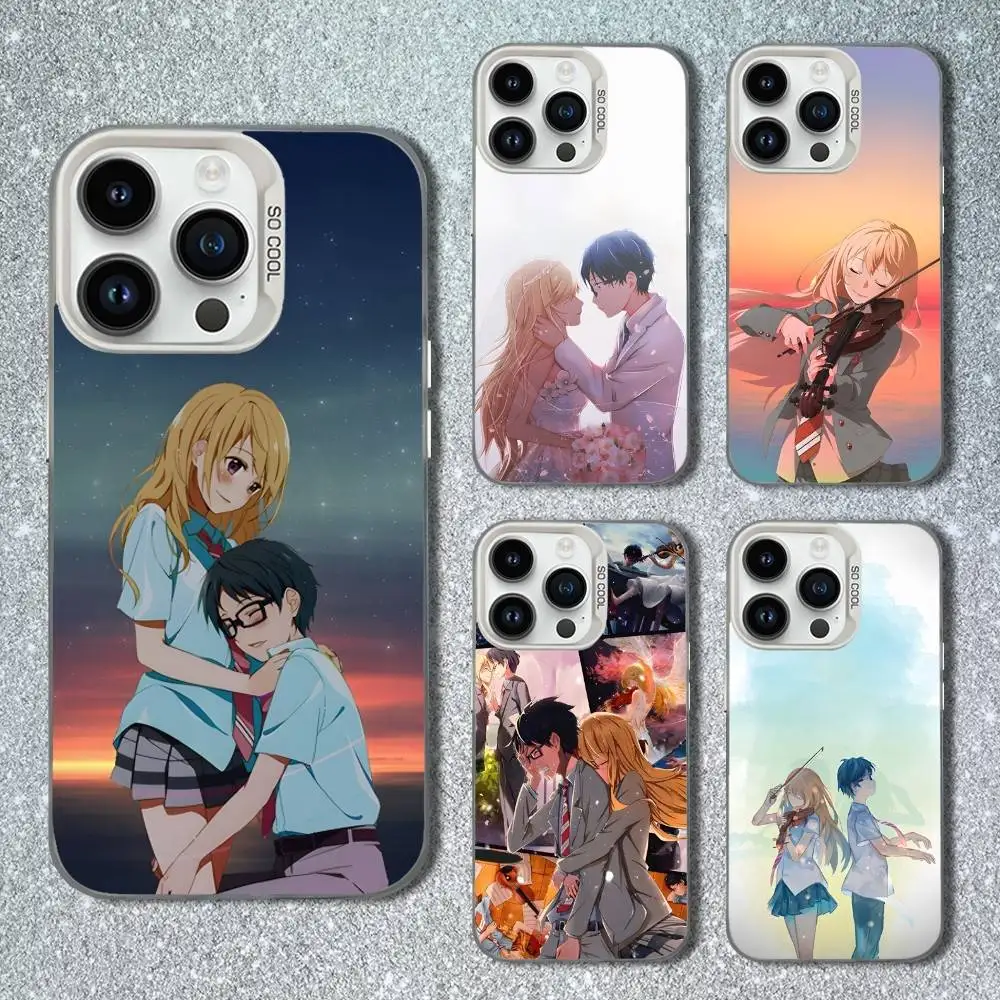 

Comic YOUR LIE IN APRIL Phone Case For iPhone 13,15,14,16,12,11,Mini,MAXXS,Pro,SE, White Matte Shockproof Cover