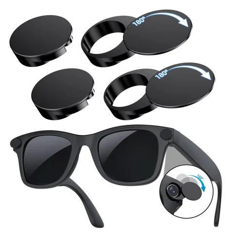 4/6Pcs LED Light Privacy Cover for Ray-Ban Meta Smart Glasses Rotating Camera Lens Shutter for Wayfarer/Skyler/Headliner Gen1&2