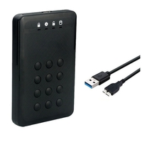 HDD Enclosure SSD Case Encrypted Hard Drive Enclosure 5Gbps USB3.0 SATA Hard Drive Enclosure for 2.5 Inch Hard Disk