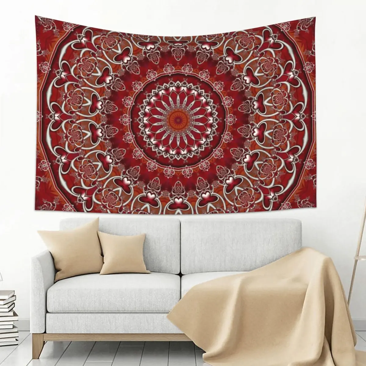 

Ruby Red Mandala Tapestry Decorative Wall Custom Things To Decorate The Room Room Decorations Aesthetic Tapestry