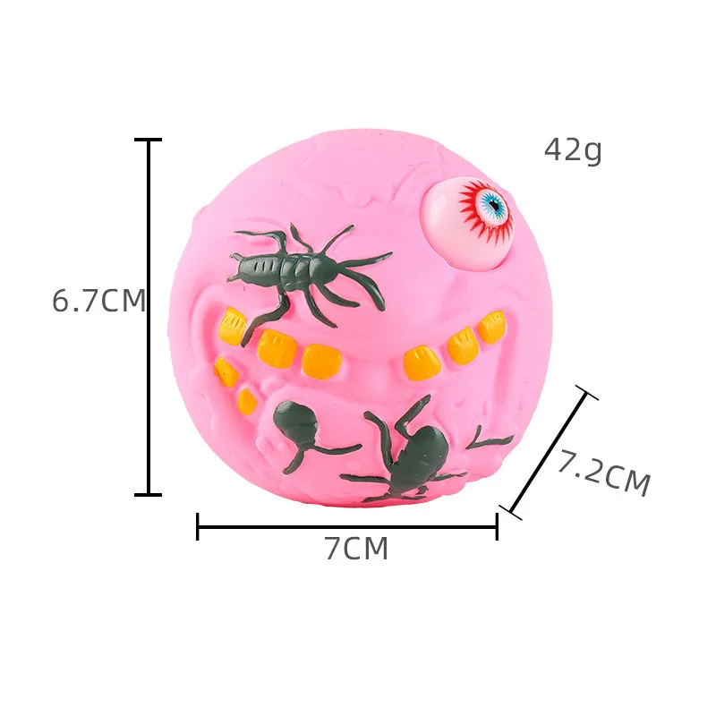 Juguetes sensoriales para apretar, juguete llamativo para Halloween, cabeza de fantasma Flexible de rebote lento, juguete para apretar, divertido juguete para aliviar el estrés y los ojos