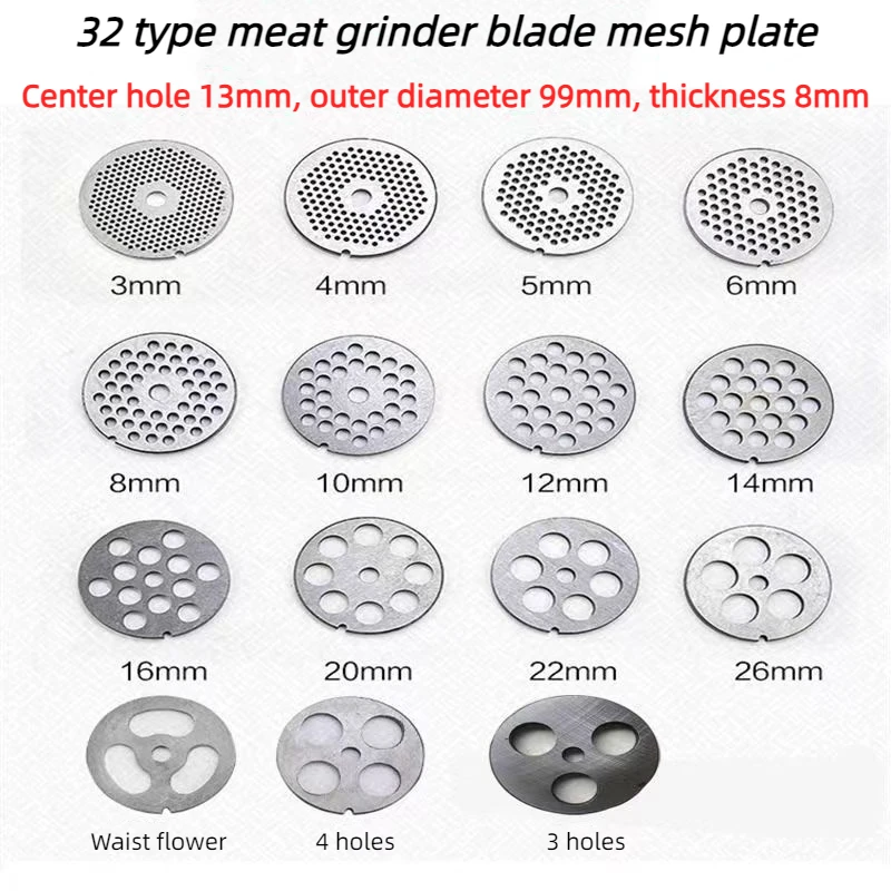 

32 # meat grinder orifice plate blade mesh circular blade grate, meat grinder orifice plate stainless steel blade