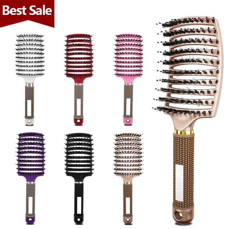 

Hairdressing Salon Styling Comb Nylon Women Wet Massage Comb Curly Massage Anti-Static Hair Brush Professional Hair Styling