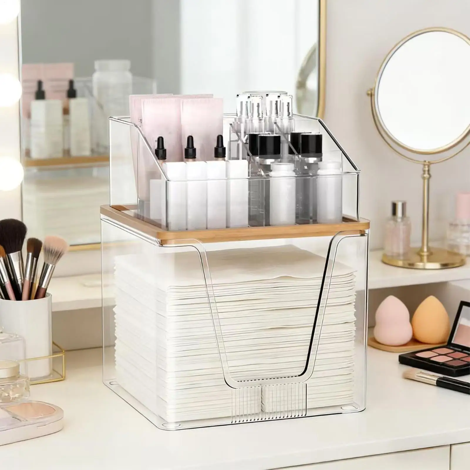 facial-towel-holder-2-layer-clear-acrylic-multifunctional-case-bathroom-counter-organizer-for-bathroom-vanity-desktop-pantry