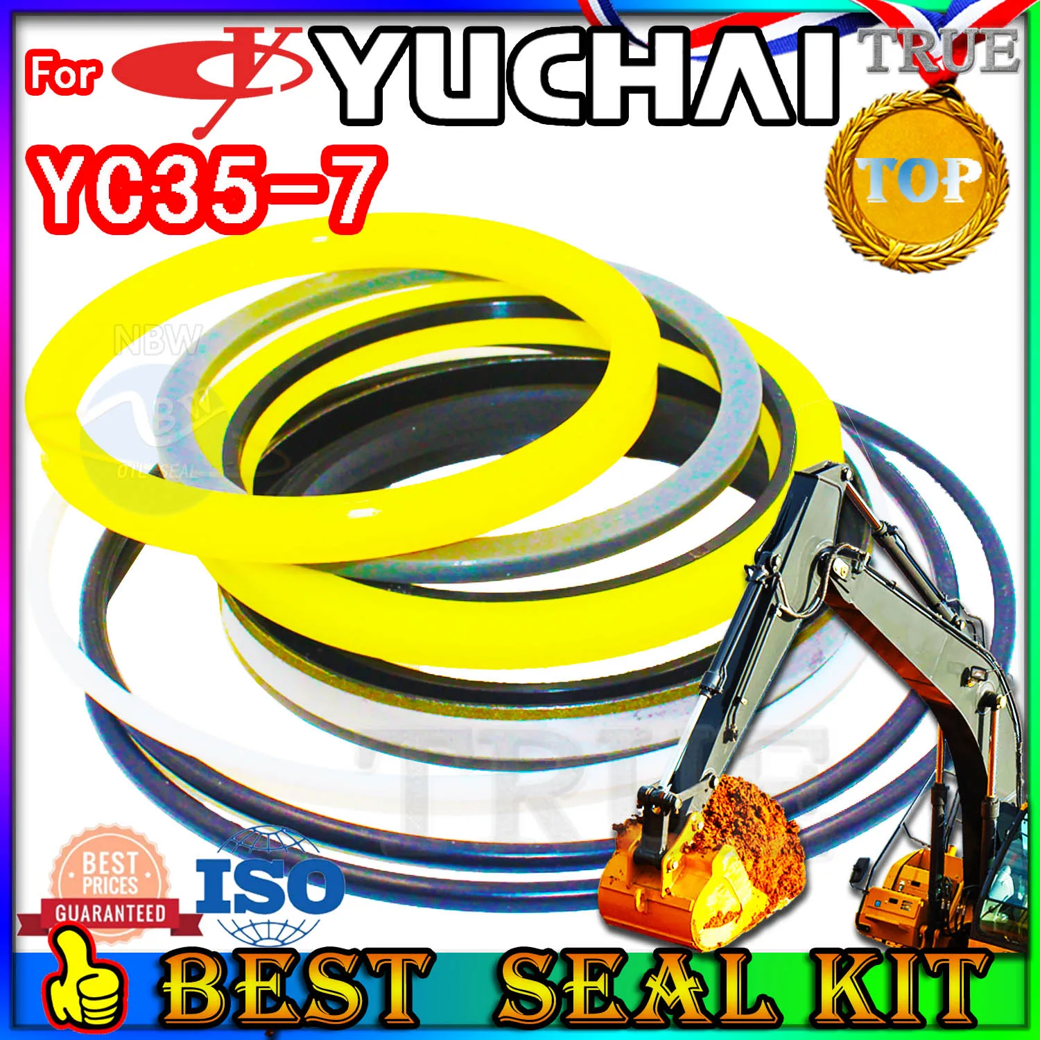 

For Yuchai YC35-7 Oil Seal Repair Kit Boom Arm Bucket Excavator Hydraulic Cylinder YC35 7 gearbox Mojing Fluoro rubber Main Pump