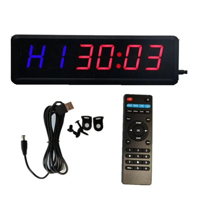 ABKO-Timer LED dengan Remote Control yang Dapat Diprogram, Timer Interval, Timer Garasi, Jam Latihan Olahraga, Timer Gym
