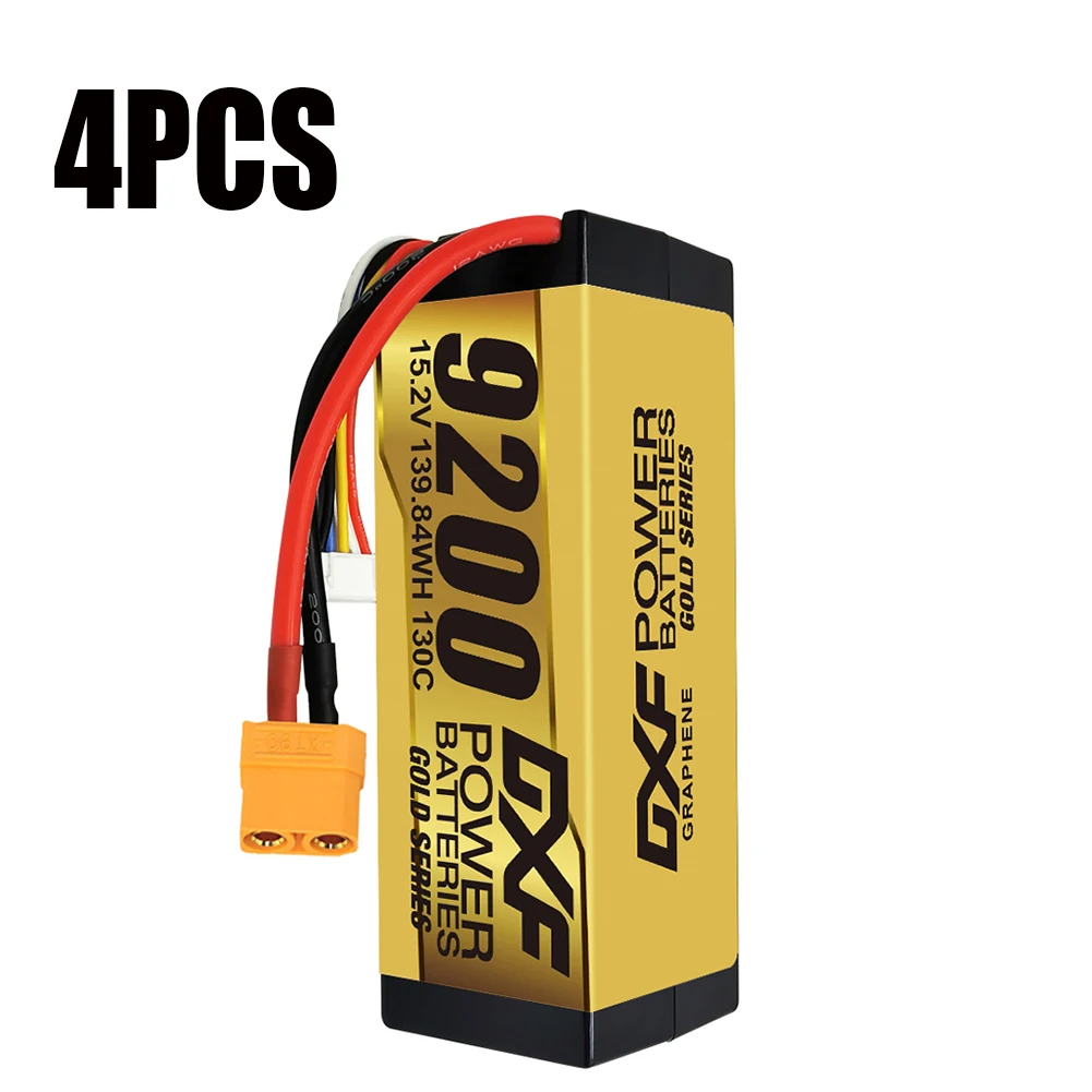 DXF Grafeen Lipo 4S 9200mAh 130C 15.2V Batterij Gouden Versie Racing Series HardCase voor RC Auto Vrachtwagen Evader BX Truggy 1/8 Buggy