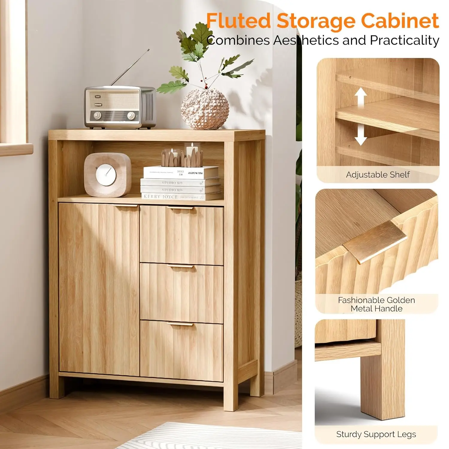 Fluted Bathroom Storage Cabinet 4