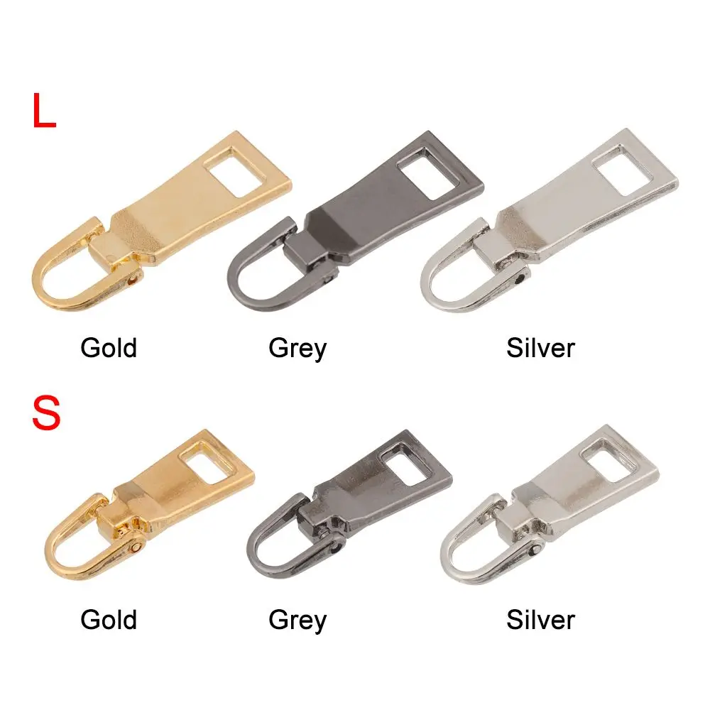 5pcs Detachable Metal Zipper Head Zipper Pull Zipper Repair Kit Replacement For Bag Suitcase Clothes Metal Zip Sewing Kit