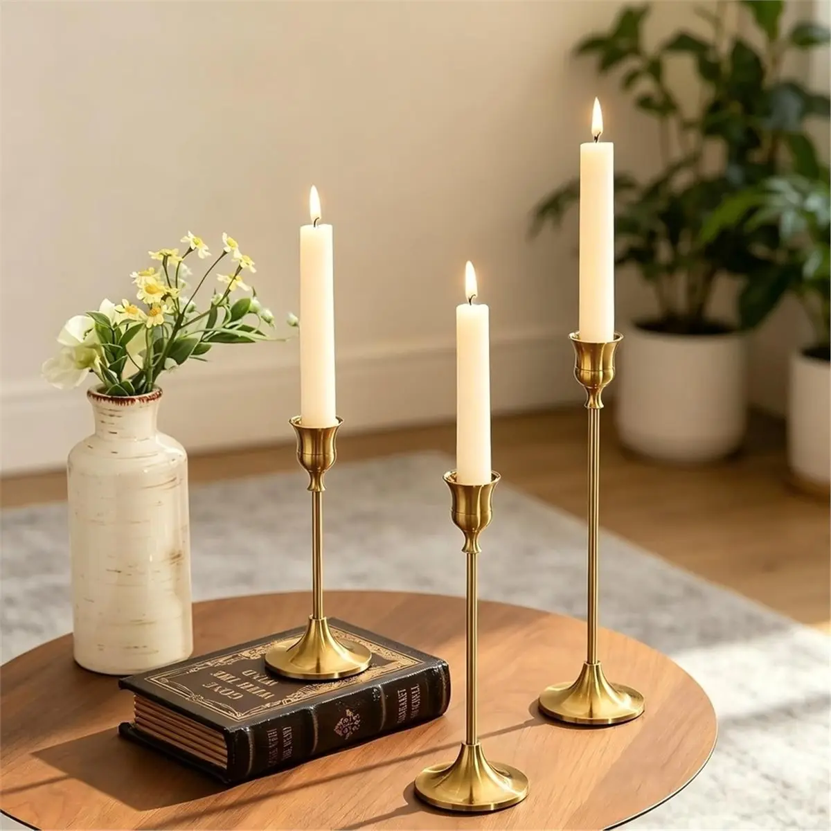 12 Pcs Gold Candlestick Holders, Vintage Metal Candle Holders Taper Candle Stands,for Wedding Tables Centerpieces Decor - view 3