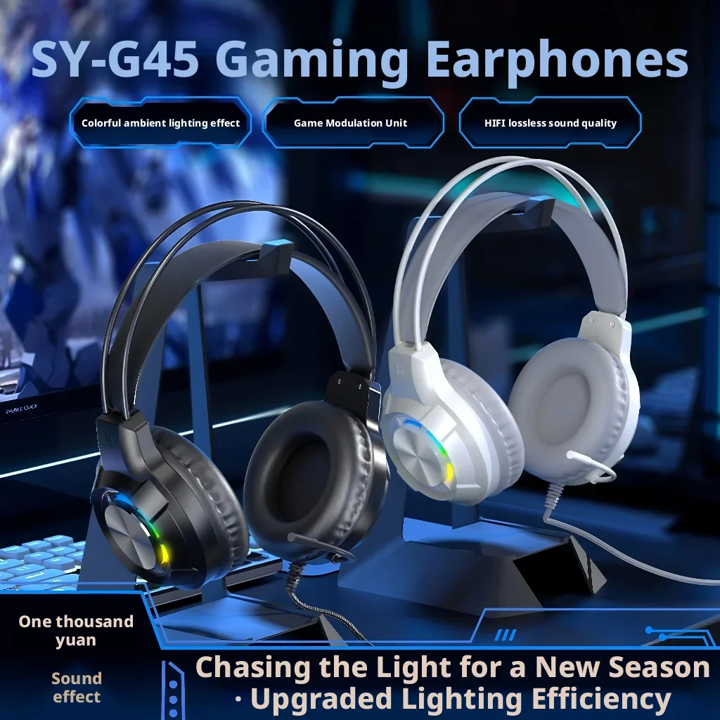 SOYTO Gaming Headset Wired 3D Spatial Audio for PUBG Sound Localization HD Noise Cancelling Headphones with Mic Universal for PC