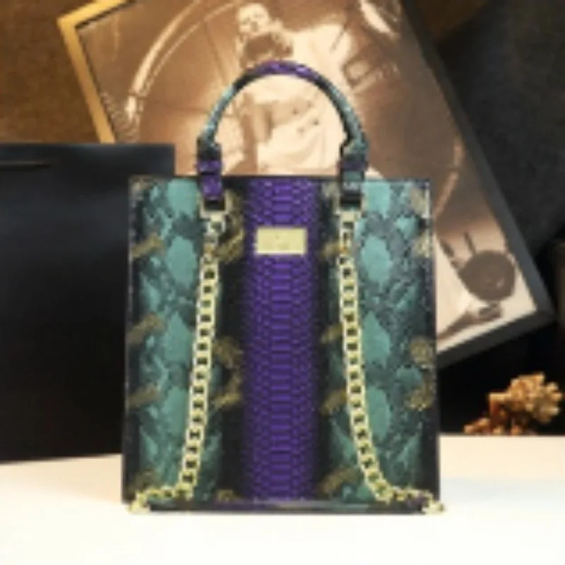 Tote 2026 new leather large bag women's light luxury fashion chain underarm bag handbag shoulder bag