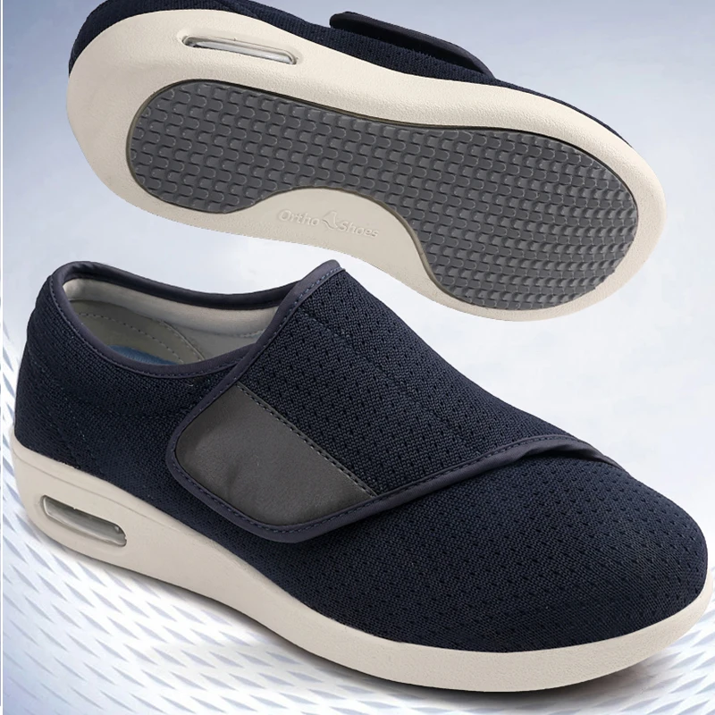 Diabetic Shoes for Men Extra Wide Slip-on Shoes for Swollen Feet Adjustable Walking Shoes for Elderly Foot Pain Relief Neuropat