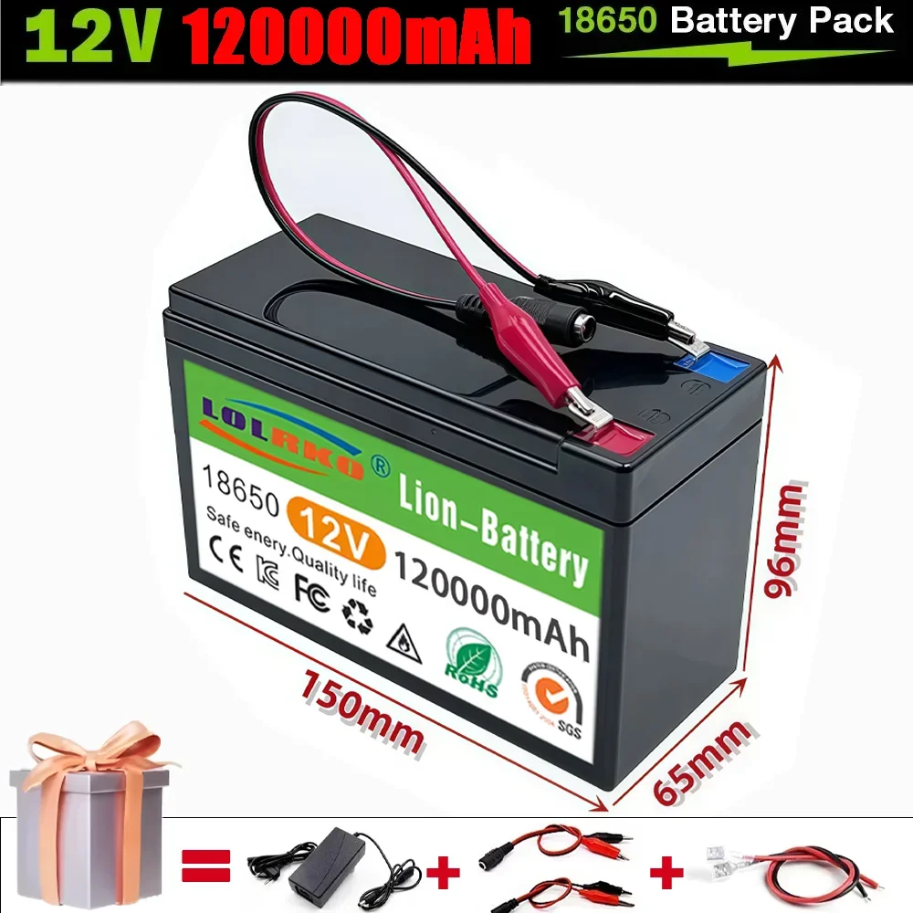 12V 120Ah Lithium LiFePO4 Deep Cycle Battery for Solar,Fish Finder, Power Wheels, Lighting, Off-Grid Applications Built-in BMS