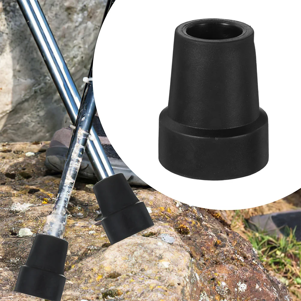 

2 шт., нескользящие резиновые насадки для трости, прочные амортизирующие походные палки, трости, костыли, диаметр 19 мм, резиновые насадки для костылей