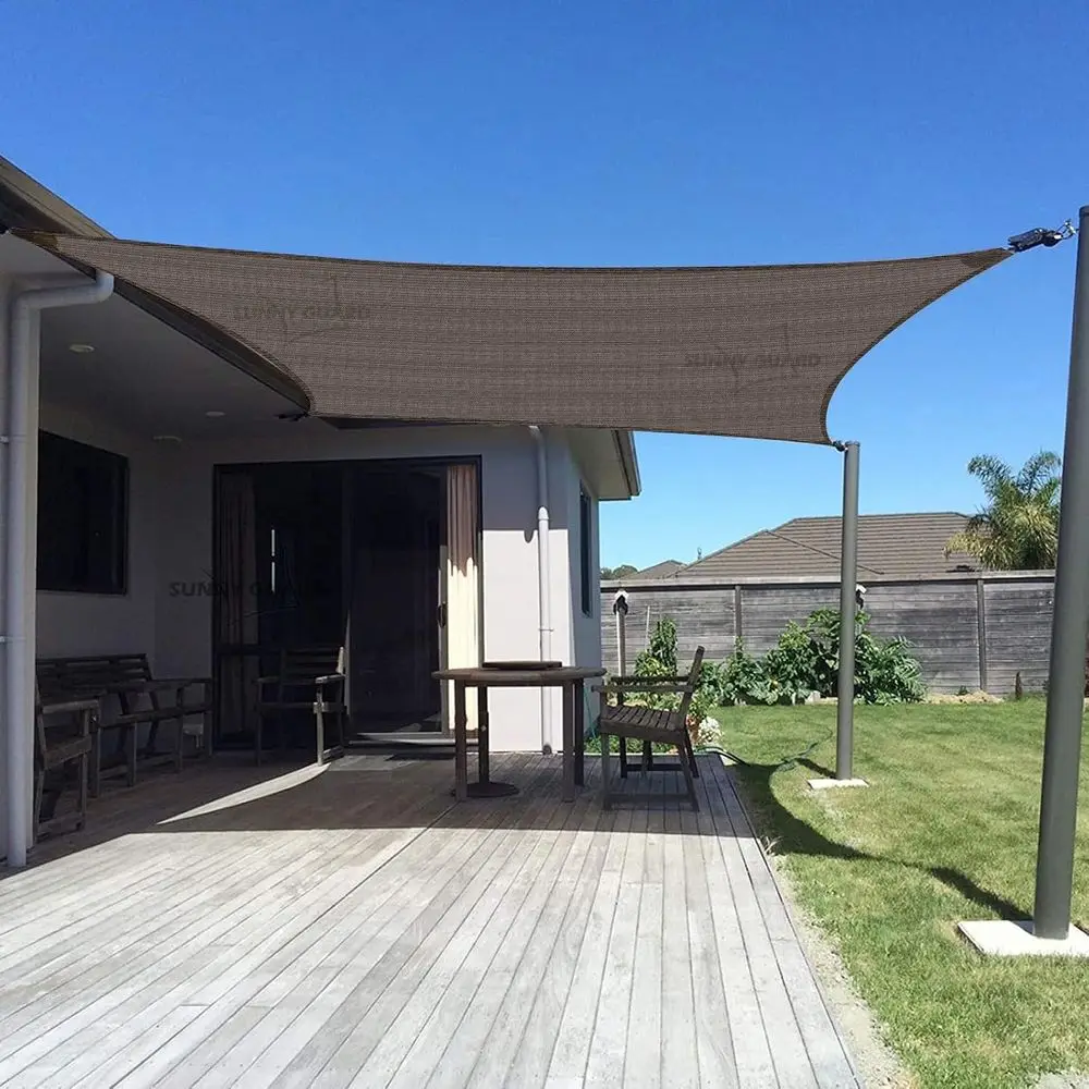 Custom Size 8'x22' RecBrown UV Block Sunshade or Backyard Yard Deck Patio Garden Outdoor Activities and acility(Customized)