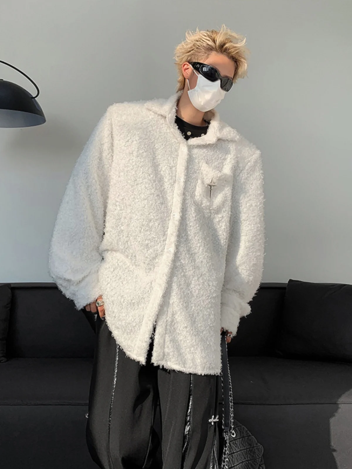 

Осень-зима Plu Jaet Мужская американская одежда с воротником-стойкой Jaet Модный повседневный дизайн Свободная посадка Длинная верхняя одежда све