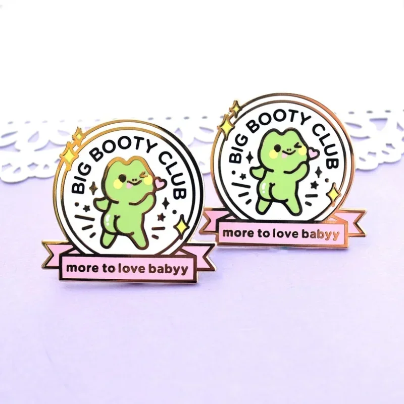 Big Booty Club Members Only Enamel Pin // Frog, Froggy, Cute, Kawaii, Nature, Outdoors, Froggo, Mini Pin, Animal, Butt, Funny