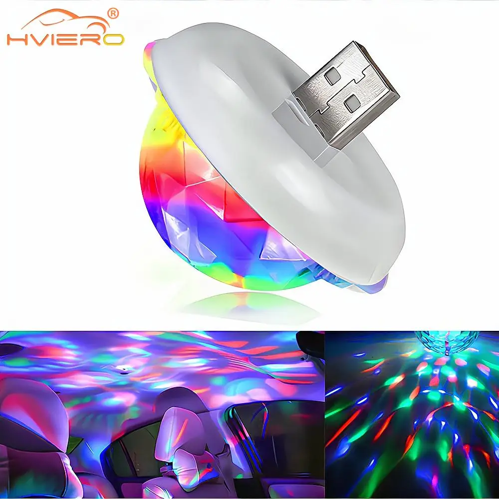 USB Disco Lights LED Magic DJ Ambient Stage Universal Lighting Decorative Micro Crystal Ball Plug Play Emergency Atmosphere Lamp