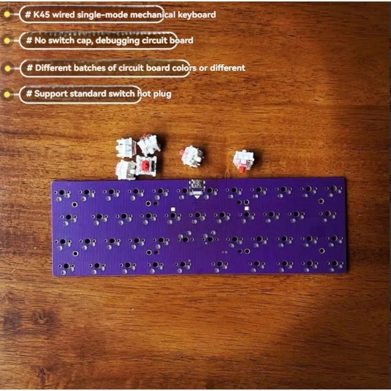 

K45 Wired Keyboard Kit Single-mode Hot Swap Aluminium 40% Layout VIAL 45-Key Keyboard Kit Gaming Office Mechanical Keyboards