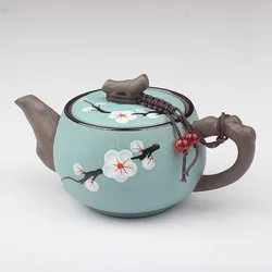 Purple Clay Hand-painted Plum Blossom Teapot Single Tea Brewing Ceramic Home Creative Chinese Style 200ml