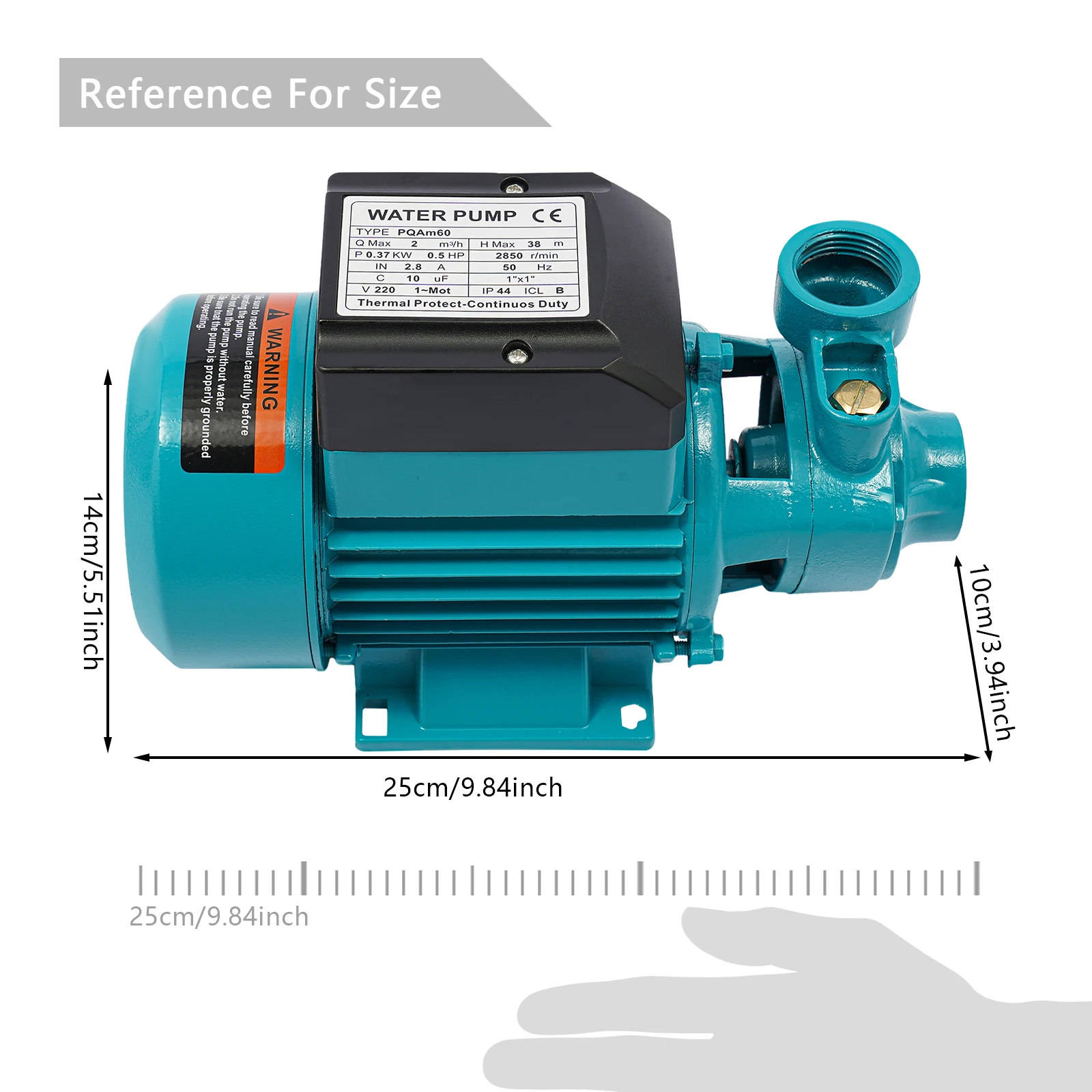 220V 370W Elektrische Wasserpumpe, geräuscharme Wassertransferpumpe, Hochleistungs-Reinwasserpumpe für Garten-, Bauernhof- und Tiefbrunnenbewässerung – Detail 2