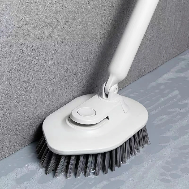 Multifunctional Bathroom Retractable Floor Brush Rotatable Hard Bristle Brush Replaceable Dead-end Long-handled Cleaning Brush