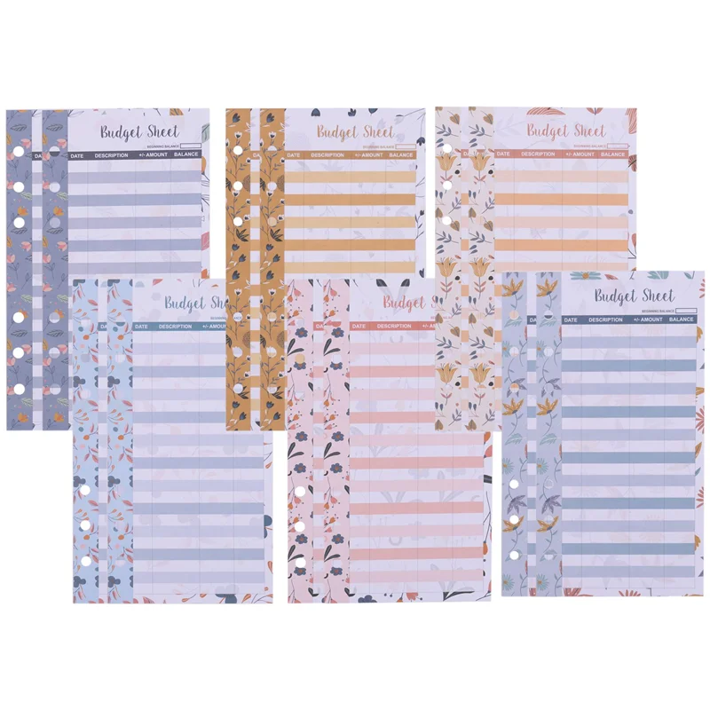 Organizador dinheiro para A6 Orçamento Binder, Dinheiro e Orçamento Livro, Despesa Orçamento folhas, Carteira, Orçamento Planner, 12
