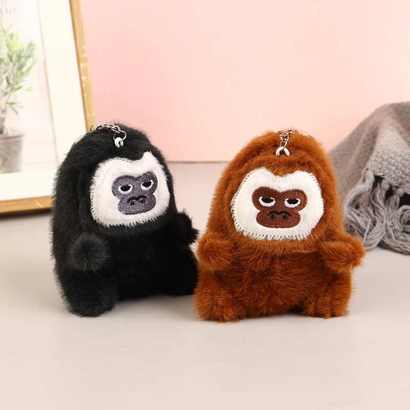 Cute Gorilla Chimpanzees Plush Toy Cartoon Stuffed Monkey Doll Keychain Backpack Pendant For Kid Birthday Gifts