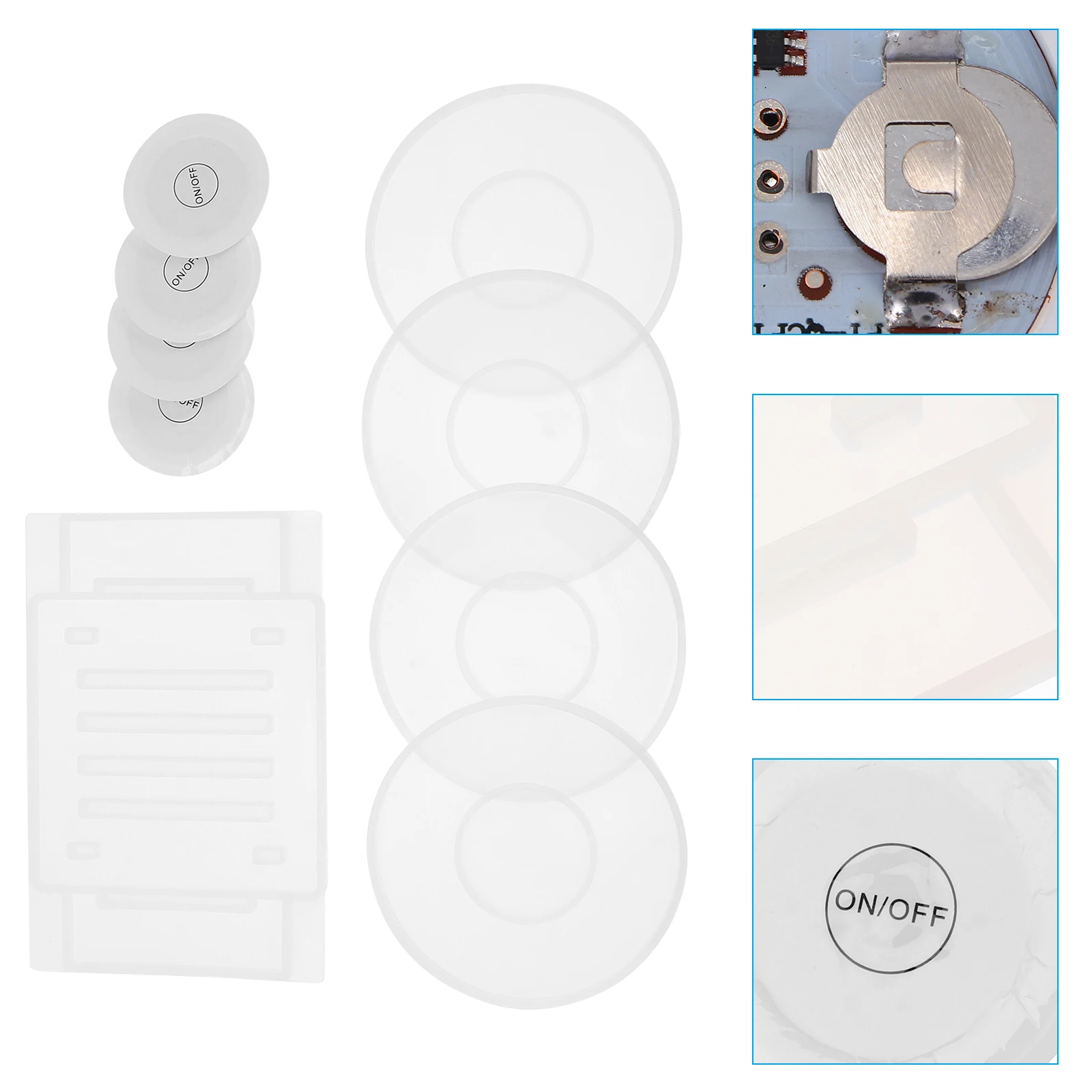 

1 set CD Luminous Coaster Mold Silicone Disc Crystal DIY Epoxy Resin Smooth Home Use Practical Flexible Durable Crafts