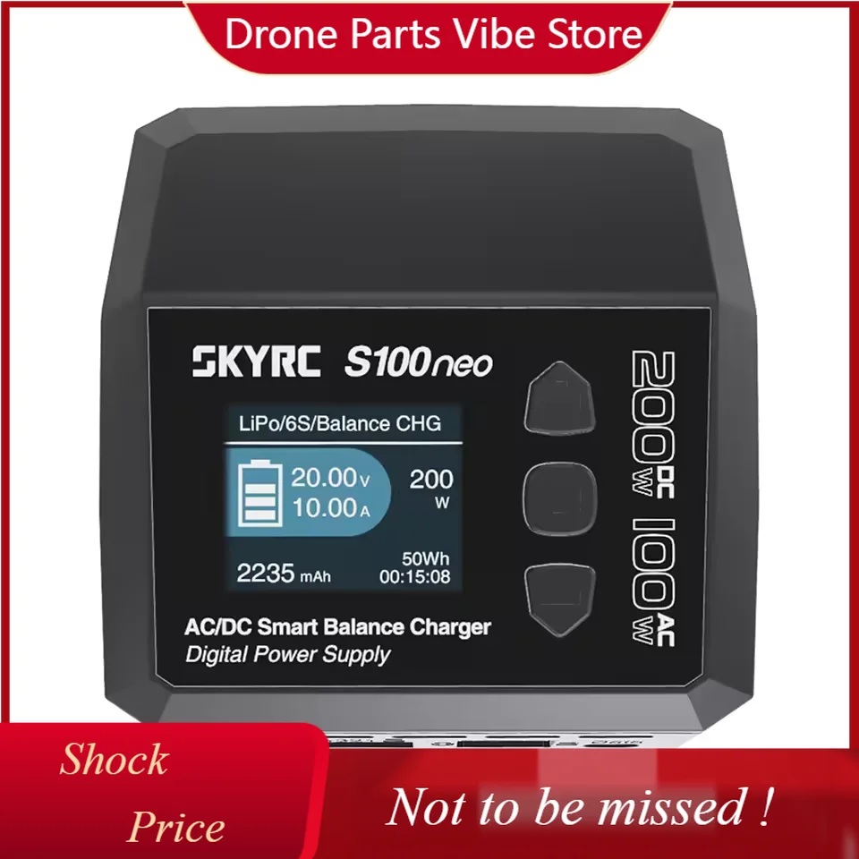

DPSkyRC S100neo Balance Charger AC100W DC200W 12A Smart LiPo Battery RC Charger Discharger for LiPo/Li-ion/Life/NiMH/NiCd/Pb