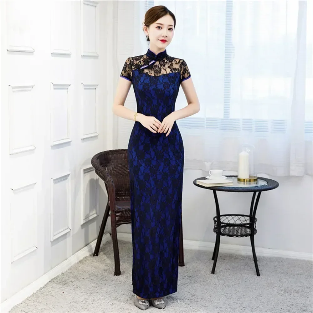 

Casual Elegant Ethnic Style Lace Streetwear Cheongsam Qipao Y2k Dress for Women Summer Women Clothing Vintage Fashion Clothes