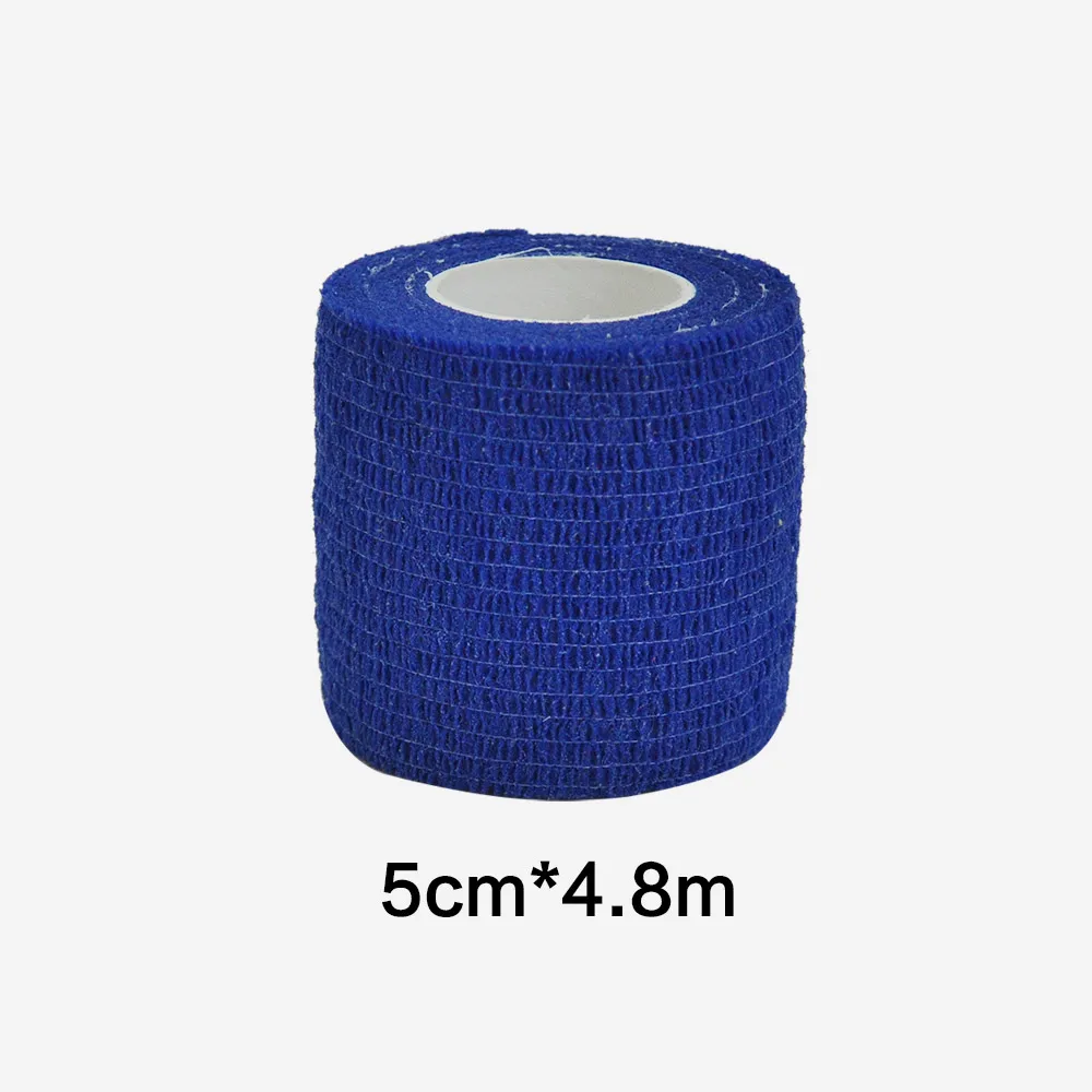 Bandage de gaze bleu foncé auto-adhésif, bandes élastiques respirantes pour le sport, fibre de doigt, poignet, jambe, 1 pièce, 6/10 pièces