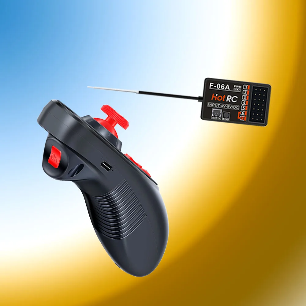 HOTRC DS-600 2,4 GHz 6CH RC Boot Radio System – Komplettes Sender Empfänger Set mit F-06A für RC Boot