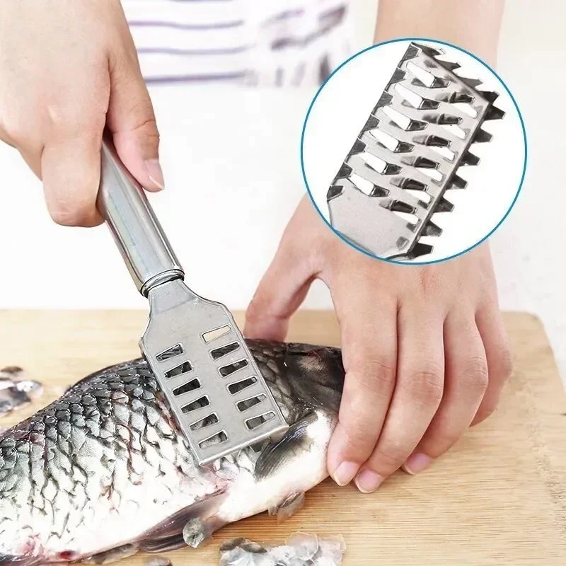 Stainless Steel Fast Cleaning Fish Peeler Scale Remover Seafood Crackers Fish Scaler Cleaner Planet Skin Brush Scraper Tool