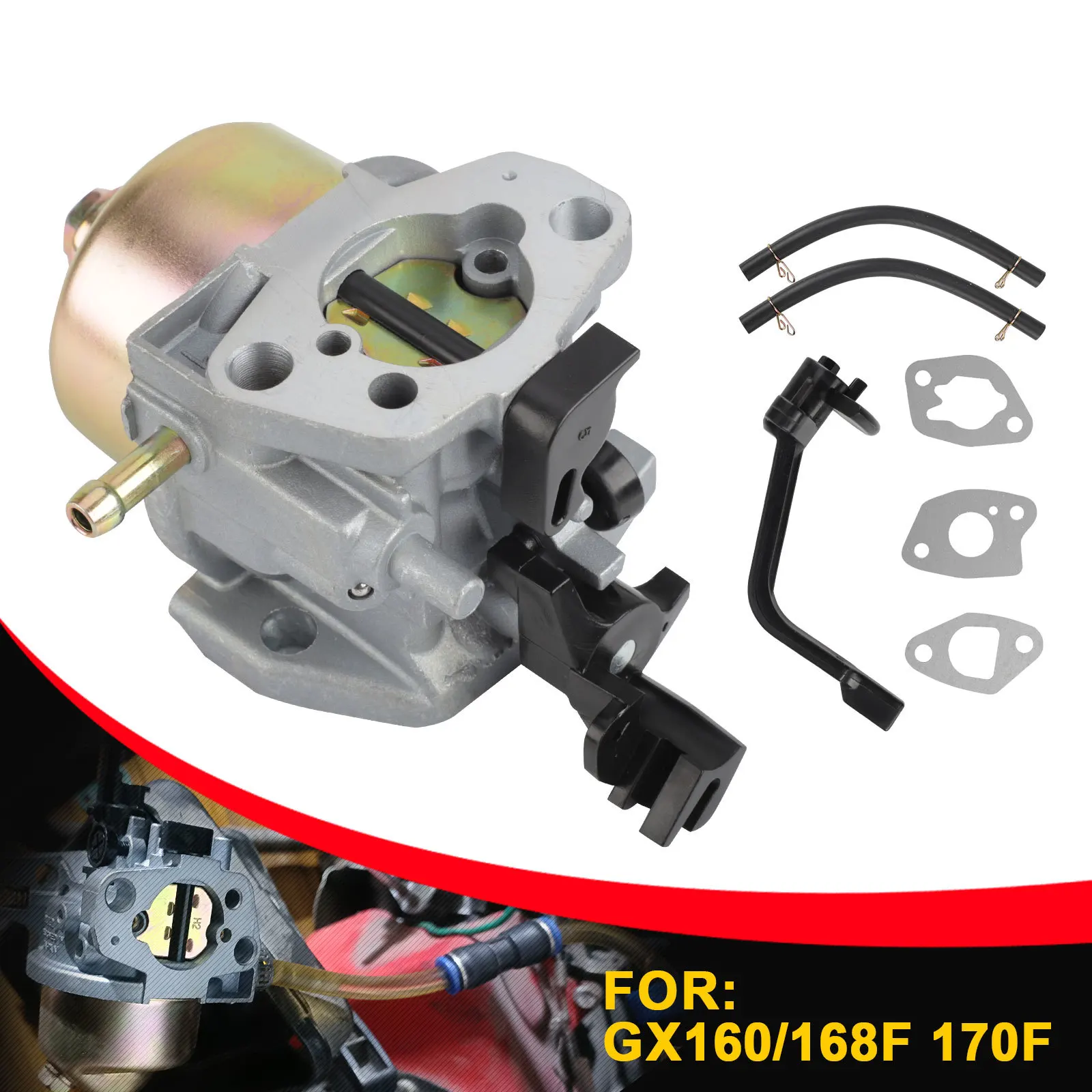 

Карбюратор для Yamaha Honda GX160 GX168F/170F Carb Fit + прокладка топливной трубы двигатель автомобильные аксессуары