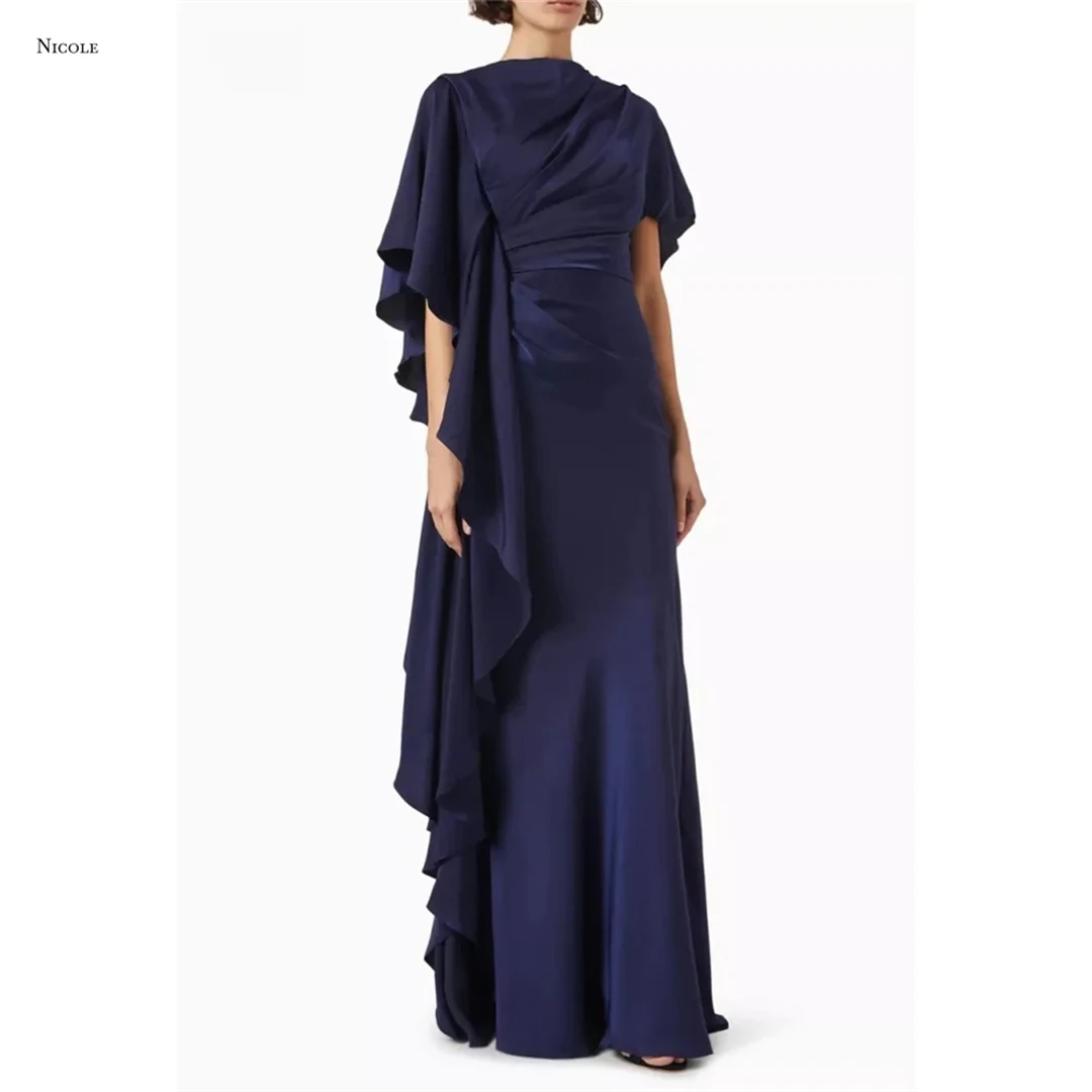 

Nicole Evening Dress Line A Elegant Party Dresses for Wedding Woman Back-length Custom Made Satin Cloth Prom Dress Luxury 2025