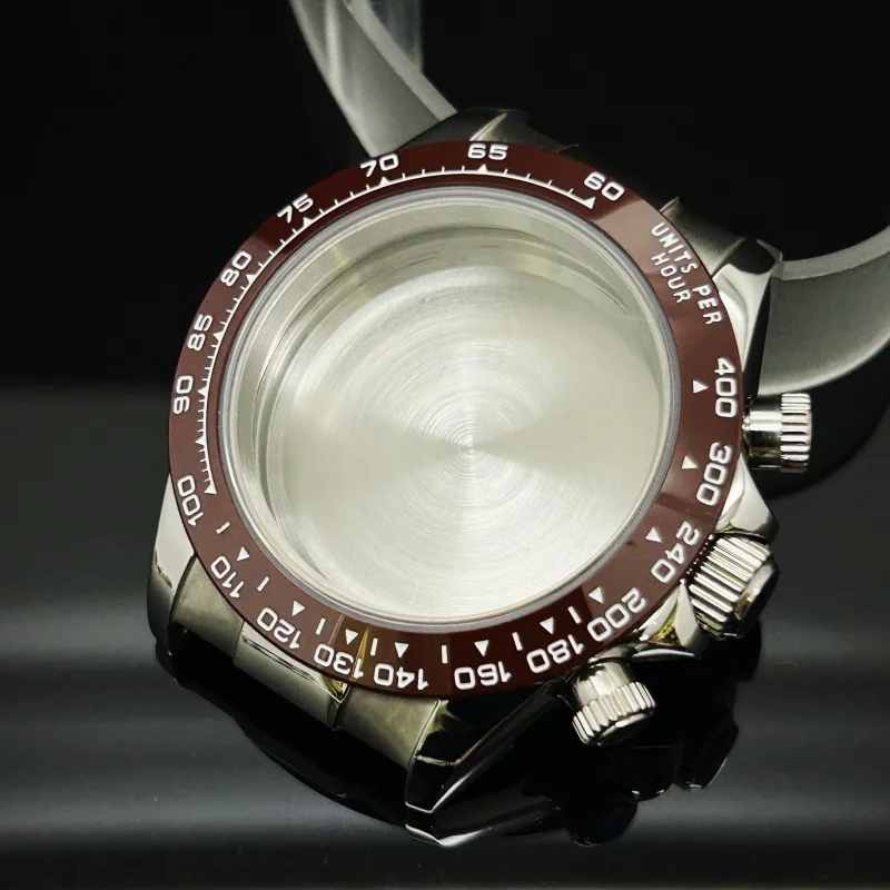 الفضة الياقوت ساعة كريستال حالة الشريط نمط سوار ل دايتونا VK63 VK64 حركة أجزاء السيراميك 29-30.5 مللي متر الطلب لا شعار #2