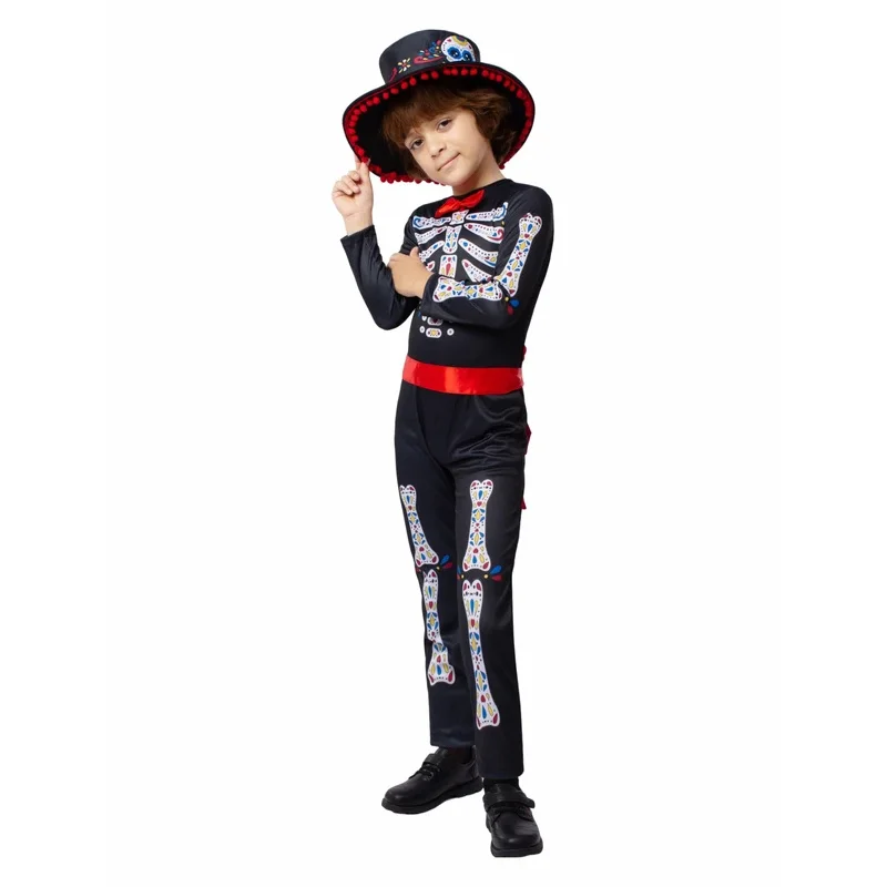 RT01 kostiumy szkieletu dla dzieci Halloween szkielet piżama maluch duch kości strach kostiumy dla dzieci karnawałowe kostiumy do przebierania*Jk2