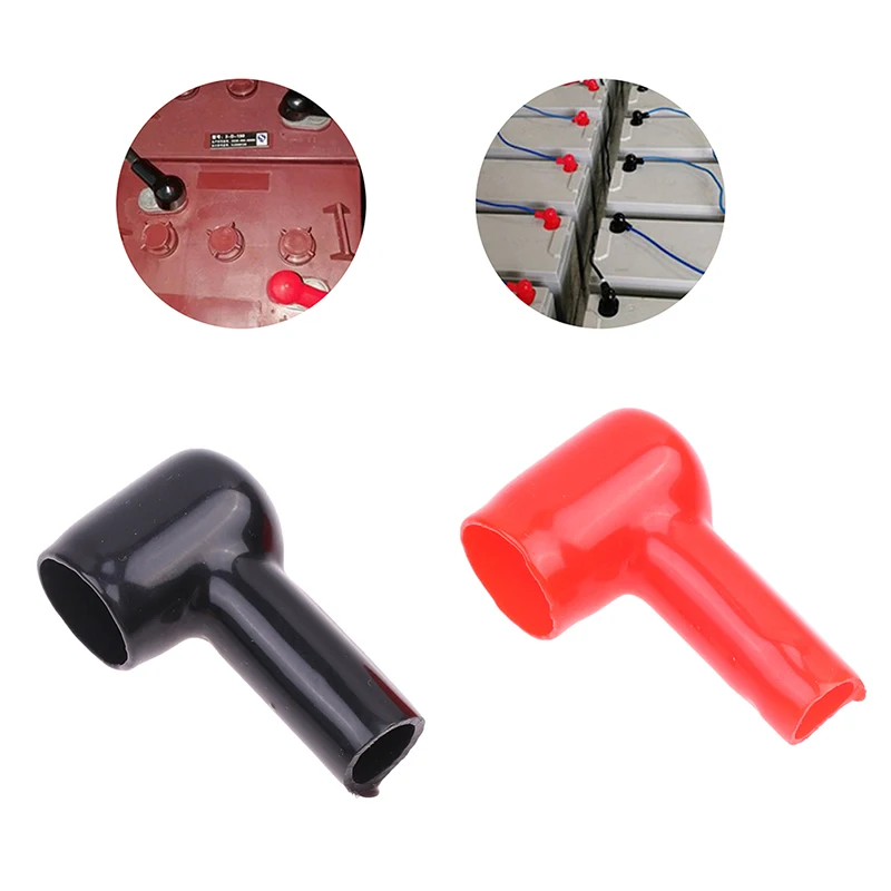 1 Pair Cowl-head Protective Sleeve Car Motorcycle Battery Negative Positive Terminal Cover Cap Accumulator PVC Insulating Bush