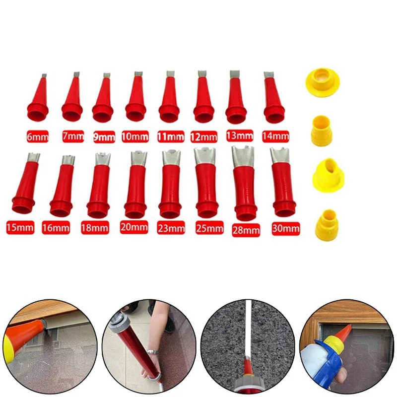 

20 PCS Glue Nozzle Integrated Detachable Base Structure Glue Sealant Glass Glue Nozzle