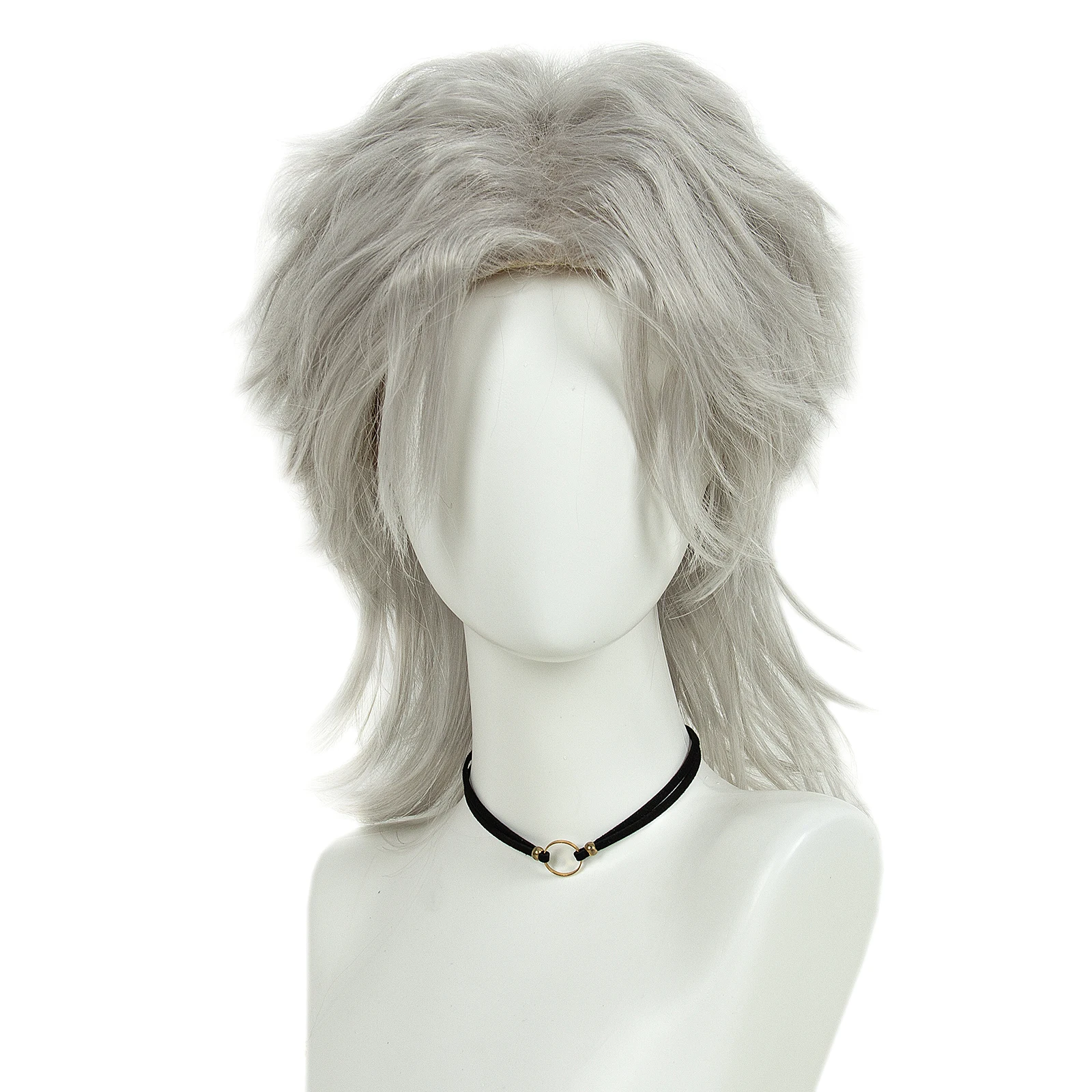 Grey Wolf Cut Layered Synthetic Hair Wig
