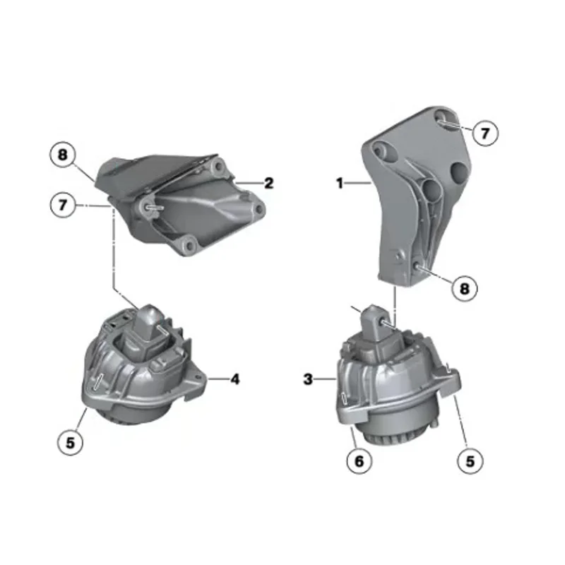 22117935149 22116785601 Linke / Rechte Motorhalterung für BMW 5er Serie F10 F11 525d 520i 528i Autoteile – Detail 2