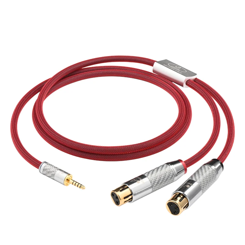 ATAUDIO HiFi Balance 4,4 mm a 2 XLR Macho Hi-end Núcleo de Prata Pura 4,4 mm para 2 XLR Fêmea Amplificador Cabo de Áudio