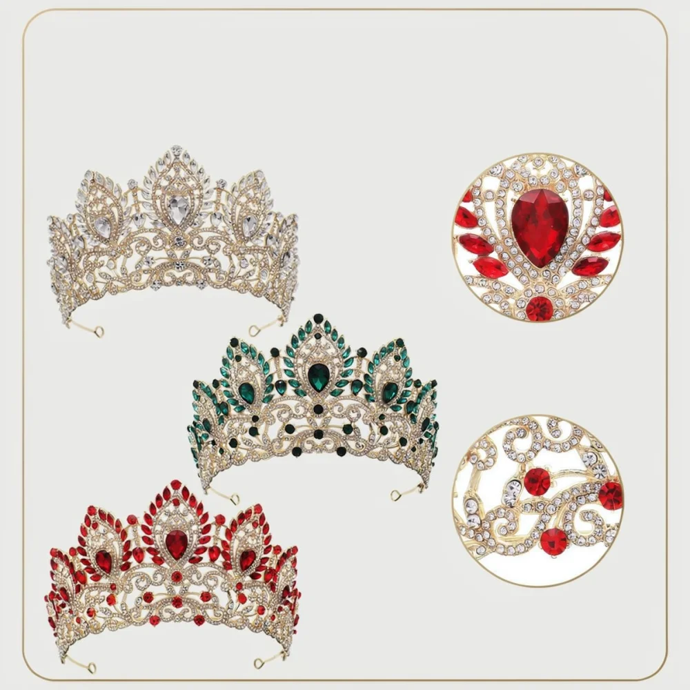 Gold Rhinestone Crown For Miallo Bridal Headpiece Wedding Hair Jewelry Banquet Prom Pageant Tiara Fashion Accessories