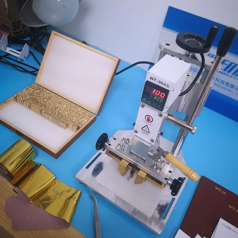 WT-90SK Hot Stamping Embossing Machine Quick Mold Change Logo Imprinting Machine for Leather Paper Box Surface Marking