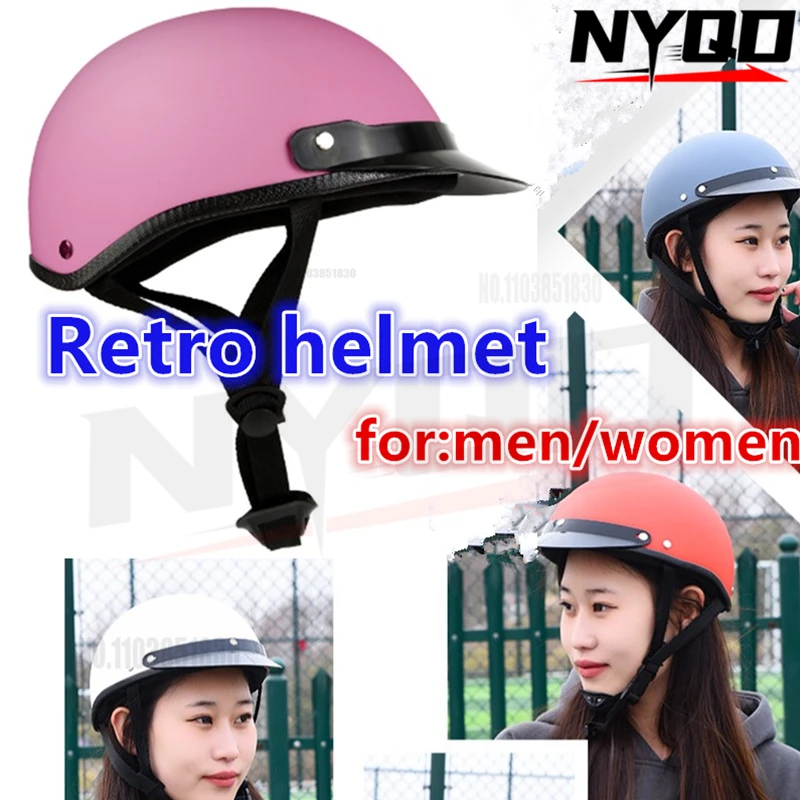 Half face Motorcycle Helmet vintage retro scooter jet helmet Cruiser Retro Open Face Helmets With Windproof Collar casque moto