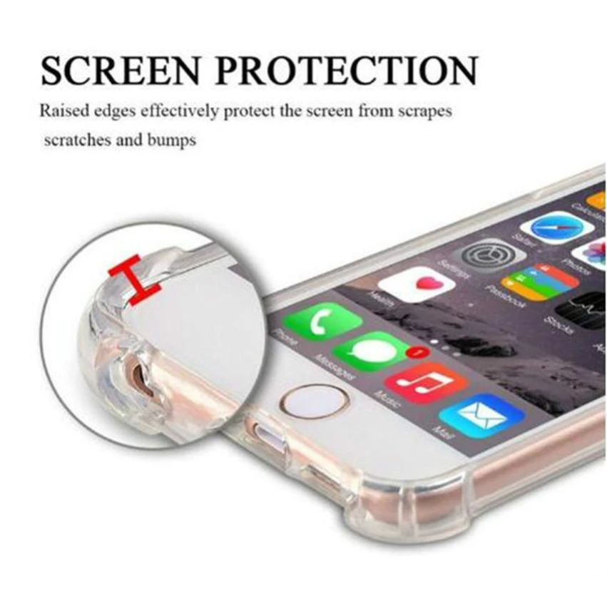

100pcs Shockproof Silicone Clear TPU Phone Case For iPhone 13 11 12 14 15 Pro Max Mini XR X XS 7 8 SE Back Cover Accessories