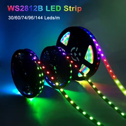 1m-5m WS2812 Led Strip Lights WS2812B Individually Addressable DC5V RGB Smart Pixels Tube Home Decoration Waterproof IP30 65 67