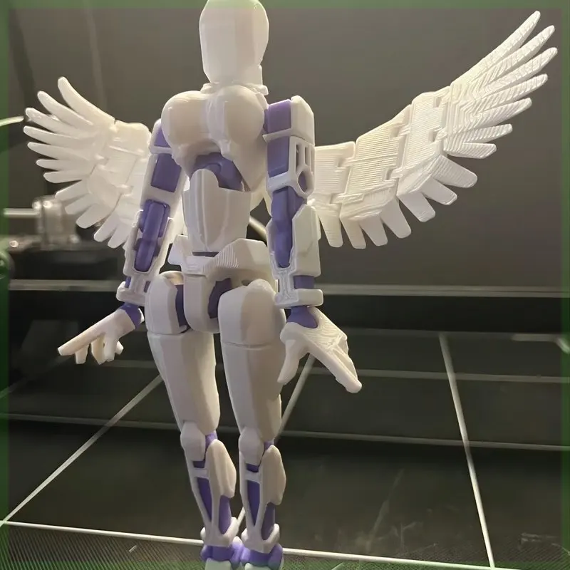 Muñeca móvil con estampado 3d de alas de Ángel para niños, juguete educativo con articulaciones móviles, versión mejorada de la suerte 13